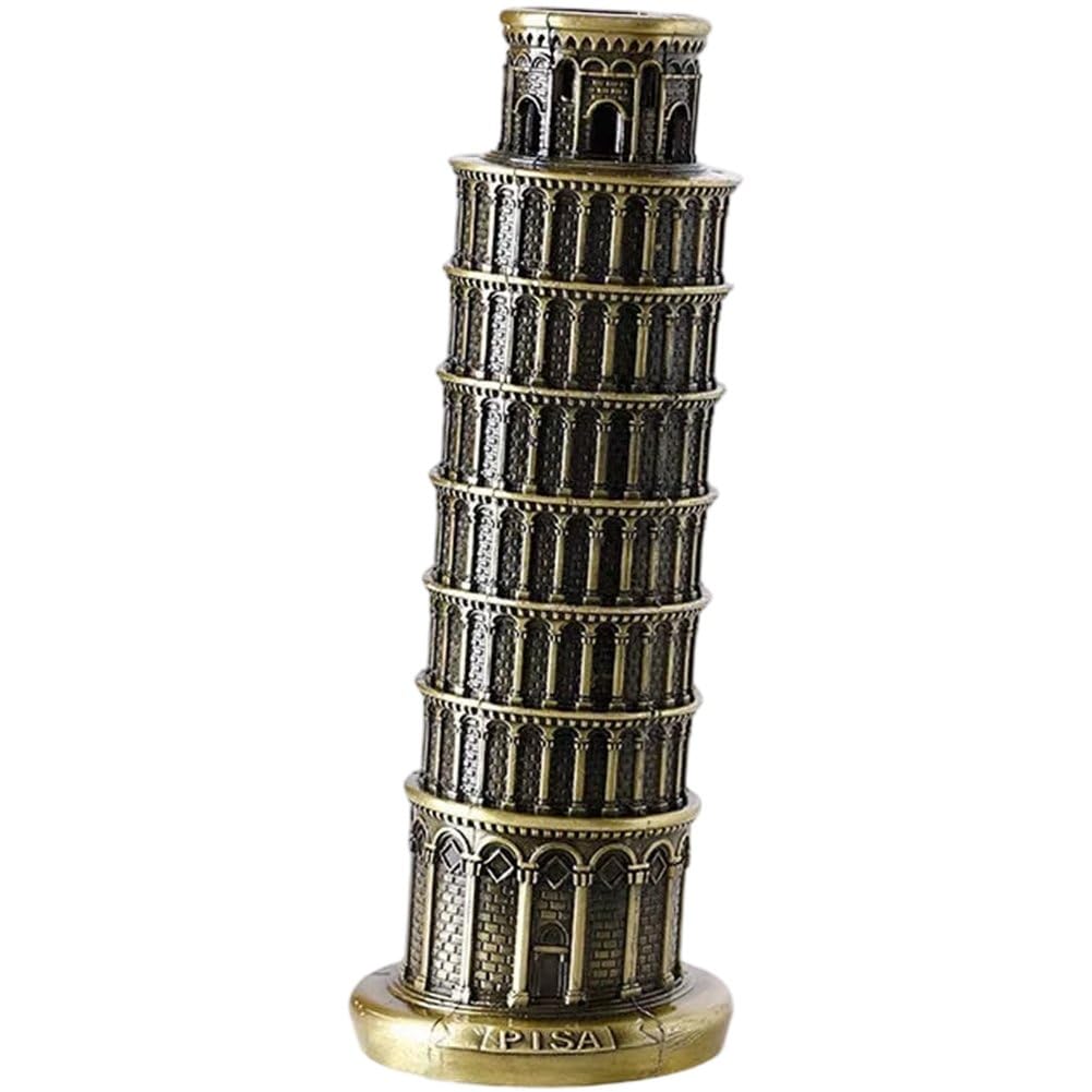 Maqueta de la Torre de Pisa de metal para figuras de souvenir