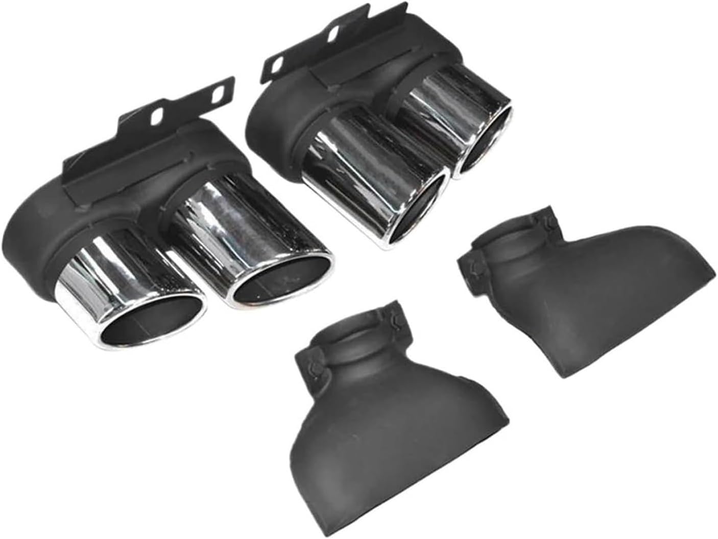 Exhaust Tip Cover Trims for A6 A7 C8 Upgrade S6 S7 2019 2020 2021 2022 2023 2024 Exhaust Tip Stainless Steel Car Tail Pipe Nozzle Covers Trims