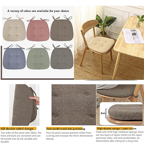 Coussins de chaise de cuisine lot de 6 café lavables 43x41 - 8