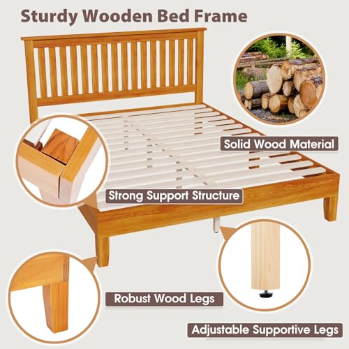 Capacmkseh ZW-WBF-Q-C6N-BROWN Solid Wood Bed Frame thumb #3