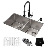 Kraus KHU103-33-1610-53MB Set with Standart PRO Stainless Steel Sink and Bolden Commercial Pull...