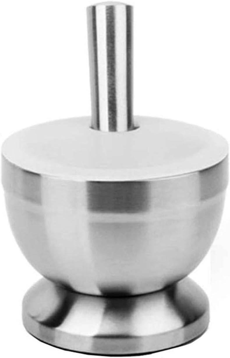 Macinaspezie trita-pillole, in acciaio inox, base antiscivolo e coperchio per un facile utilizzo e conservazione