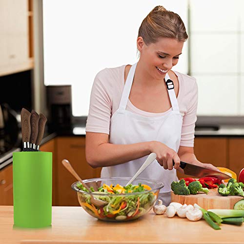 Toosbuc Universal Knife Block Holder Multi-Functional Resin Knife Storage Slot To Protect Blades Detachable For Easy Cleaning Kitchen Knife Holder For Counter Top (Green) #TOP5
