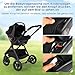 BabyVoyage i-Size 40-85cm Babyschale Autositz, Kindersitz mit isofix Basisstation, Autositz von geburt Gruppe 0+, Einsatz für die Jüngsten im set,UPF 45+ Sonnenschutz, atmungsaktives Mesh Schwarz