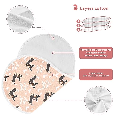 Image of Muslin Baby Burp Cloths, Cute Dachshund Dog Muslin Baby Rags Comfy Soft Absorbent in for Newborn Boys and Girls 1 Piece 22 x 11 Inch