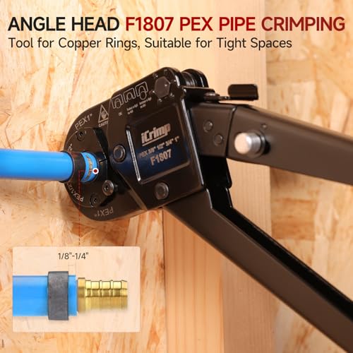 Image of iCrimp Angle Head PEX Crimping Tool Kit for 3 /8,1 /2,3 /4,1-inch,PEX Crimper