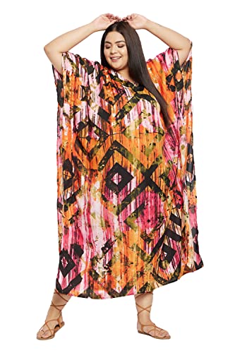 Plus Size Women Kaftan Dress Polyester Long Beach Cover Up Maxi Mumu Dresses for Bathing Caftan3