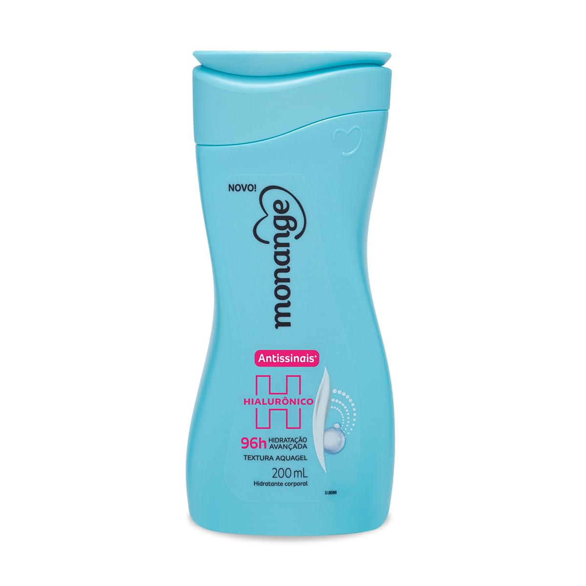 Frasco azul claro do Hidratante Monange Antissinais Hialurônico 200ml