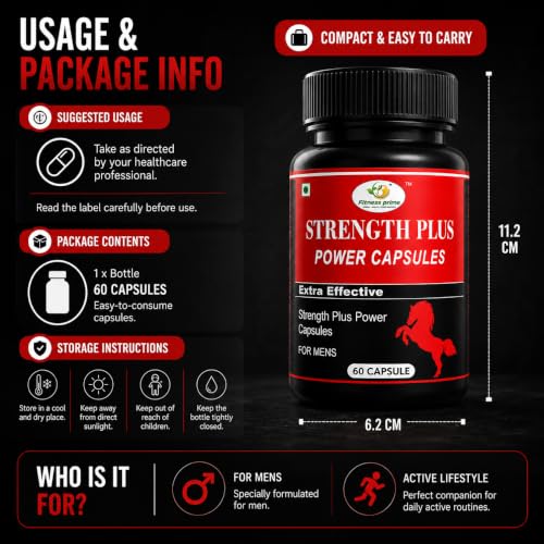 Image of Strength Plus Herbal Capsules for Men, 60 Capsules | Ayurvedic, Daily Wellness & Energy Support, Natural Herbal Supplement