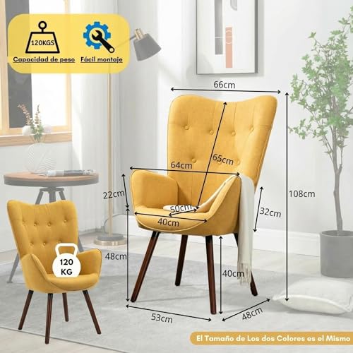 Mejores review On-line Sillon mostaza para comprar online. 2 Imagen adicional