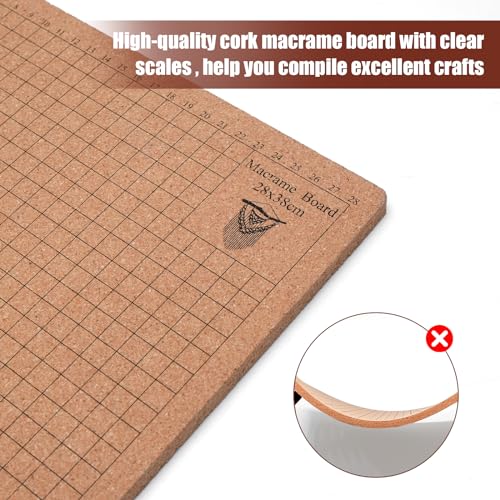 Placa de macramê de 30 x 40 cm para trança e cordão: placa de projeto de macramé para trançar pulsei