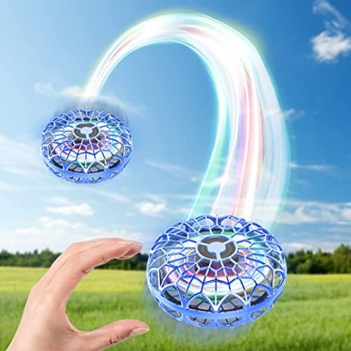 BOMPOW Flying Ball Toys Drone for Kids Adult UFO Drone Toy Hand Controlled Drone Ball Flying Disc Perfect Christmas Birthday Gift Blue