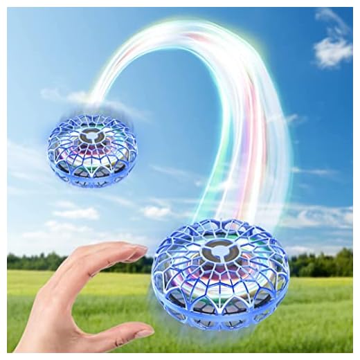 BOMPOW Flying Ball Toys Drone for Kids Adult UFO Drone Toy Hand Controlled Drone Ball Flying Disc Perfect Christmas Birthday Gift Blue