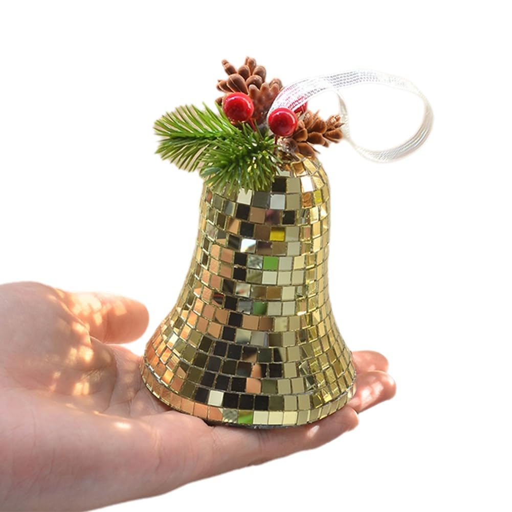 Osmond Christmas Bell Decoration Christmas Tree Pendant Christmas Mosaic Mirror Bell Pendant Home A