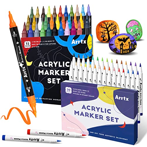 Arrtx 62 Colors Acrylic Paint Pen Set