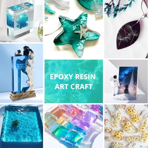 Khkd Resin EPOXY RESIN KIT 2 Part Ultra Crystal Clear Resina Epoxica- High Gloss Odorless, Uv & Impact Resistance Food Grade Epoxy Perfect thumb #7