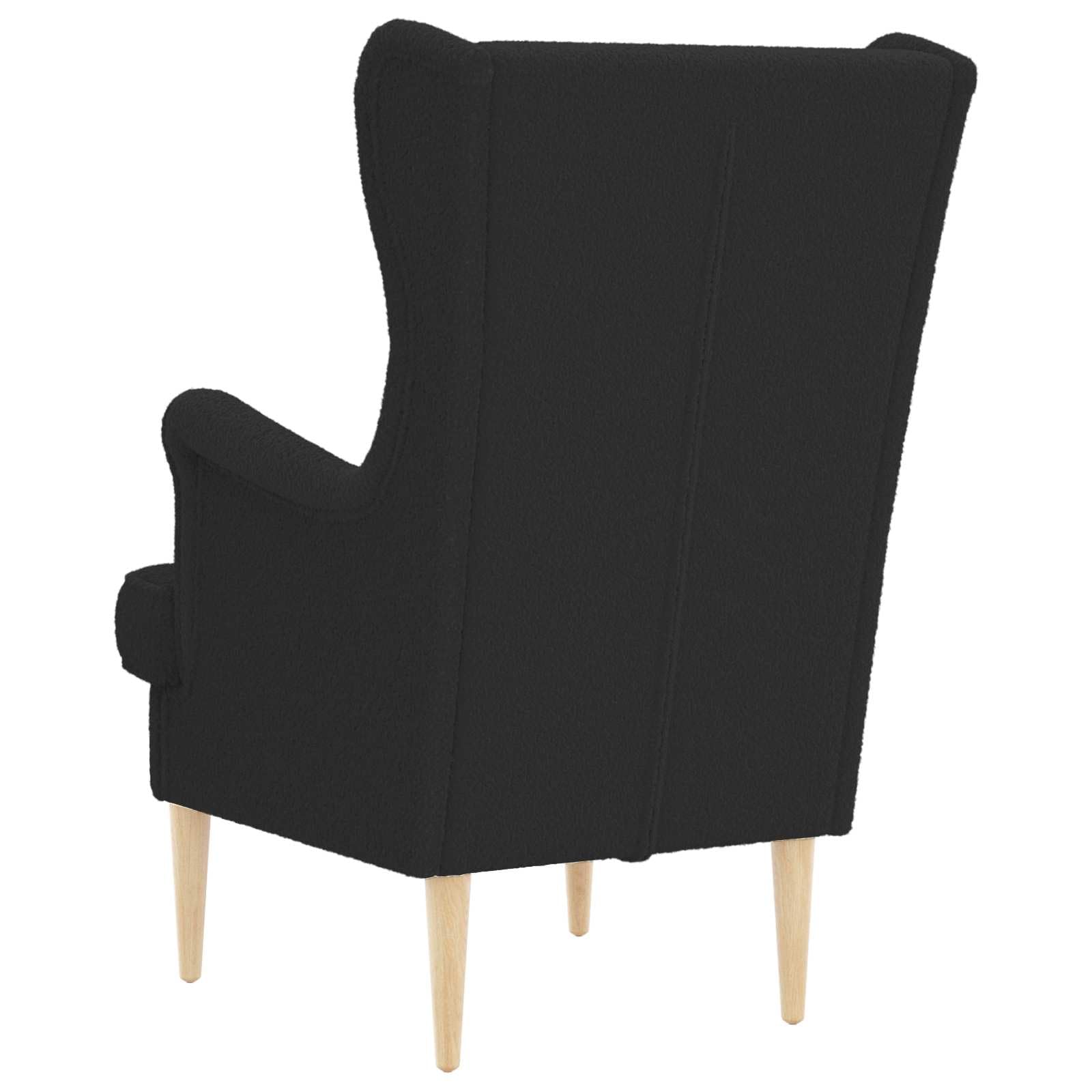Sillón con orejeras moderno Bouclé, con acolchado de espuma y estructura de metal y madera, 65 x 79 x 100 cm, para salón, dormitorio, oficina, 110 kg de capacidad de carga