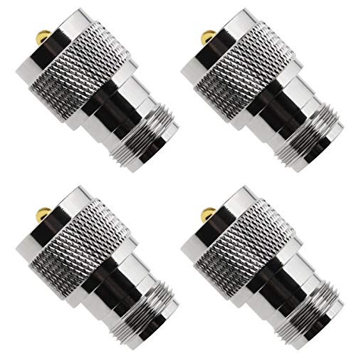 Adaptadores coaxiales N hembra a UHF macho PL259 4 piezas miniatura 1