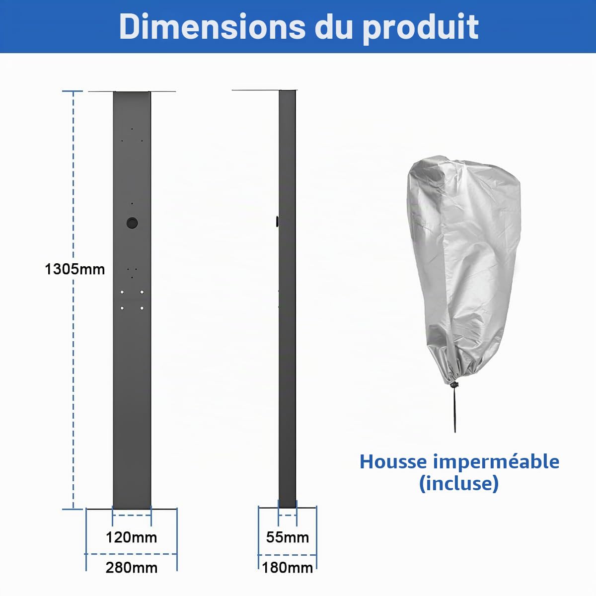 JAOGAUS Pied de Chargeur EV Support Extérieur | Compatible avec Tesla Mobile Connector & Chargeur, Support de Charge pour EV avec Housse de Protection Contre la Pluie