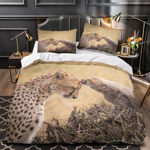 Parure de Lit Guépard Housse de Couette 3D Confortable Microfibre - 2