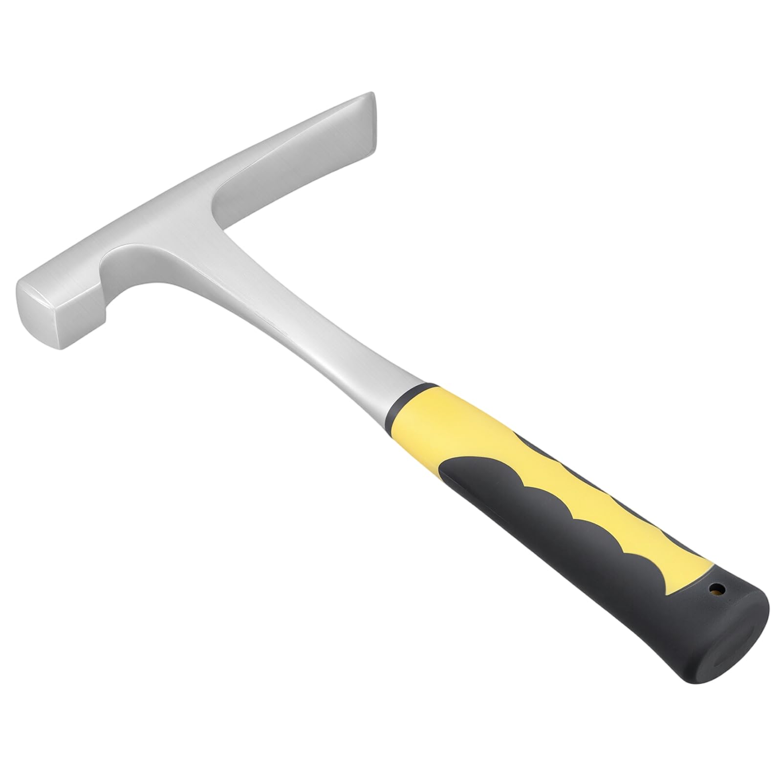 Martillo geólogo de 2 piezas, martillo de piedra de 16 OZ con mango negro y amarillo, martillo para canteros, estudios geológicos