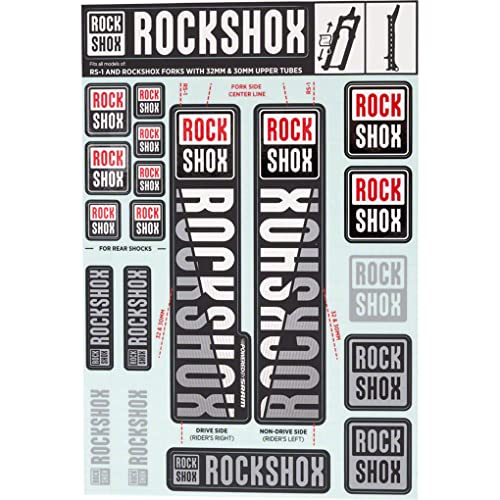 Rockshox Sticker Set 30 Forwardslash32 Mm E Rs1 Sid/Reba/Revelation (< 2018) Settore/Recon/X32/30G/30S/Xc30, 11.4318.003.497 Pezzi Di Ricambio, Bianco