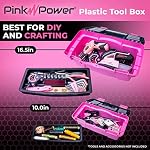 Boîte à outils rose pour femmes - Organisateur de couture, d'art et d'artisanat, petite et grande boîte à outils en plastique avec poignée - Boîte à outils de couture rose - Boîtes à outils mini verrouillables portables (2 pièces)