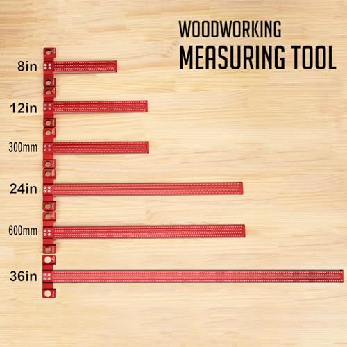 AKNgoes Woodworking Scriber T-Square Ruler 12in with Thoughtful Support Lips, Architect Ruler for Carpenter Work, Layout and Measuring Tools… - Image 5