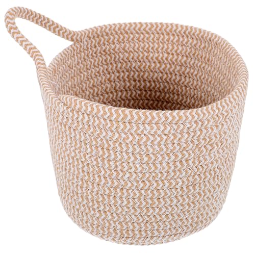 Homoyoyo Cesta Colgante Tejida de Cuerda de Algodón Blanca Organizador de Artículos Diversos para Escritorio y Pared Cesta Decorativa Multiusos para Plantas y Almacenamiento
