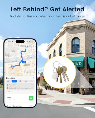 Image of Air Tracker Tags-4 Pack, Smart Bluetooth Tracker Works with Apple Find My (iOS Only), Item Finder Key Finder with Replaceable Battery, Tracker Tag Locator for Keys, Luggage, Suitcases and Bags (White)