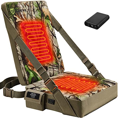 TIDEWE Hunting Seat Cushion Heated with Backrest & Battery Pack, Self