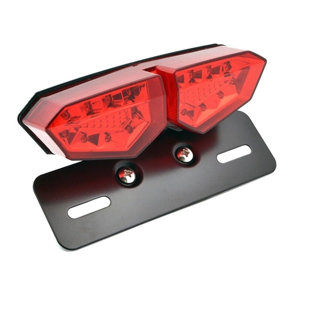 DAGMARA Moto Freno Luces Trasera Cola 12 V LED 1 x Luz trasera Freno Intermitente Lámpara de marcha Trasera Mariposa Grande Matrícula para Todo Terreno Playa Bicicleta Motocicleta