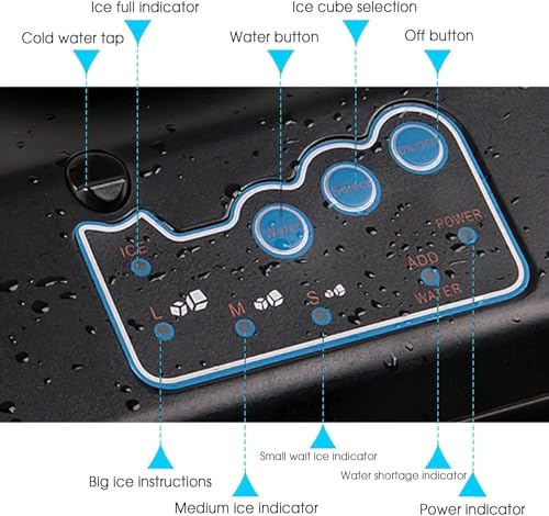 Fabricadora de hielo portátil de gabinete con palita, automática para hogar, cocina, bar, cafetería y té miniatura 4