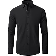 WSLCN Mens Dress Shirts Wrinkle Free Regular Fit Stretch Button Down Shirt Casual Business Shirts