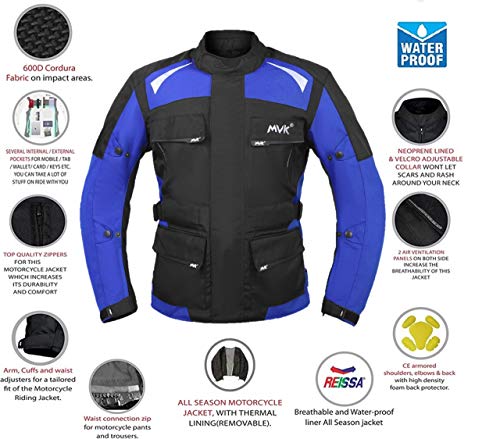 image for HMM Motorcycle Jacket for Men Textile Motorbike CE Armoured Cordura Wa