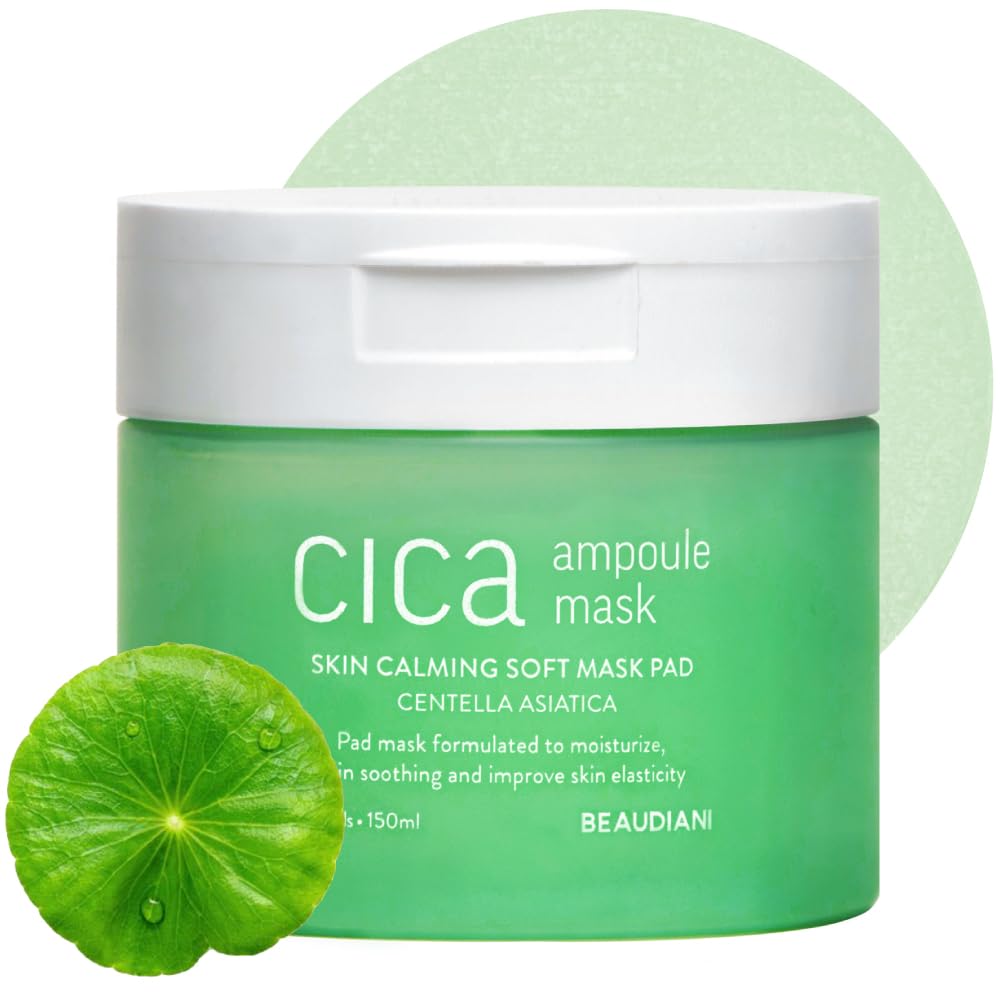 CICA Ampoule Toner Pads – 100 Pre-Soaked Facial Pads with Centella Asiatica, Hyaluronic Acid & Peptides | Korean Skincare for Sensitive Skin, Hydrating & Soothing