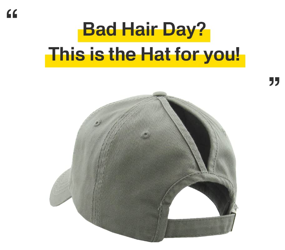 Image of Classic Plain Ponytail Messy High Bun Headwear Adjustable Cotton Trucker Mesh Glitter Hat Baseball Cap