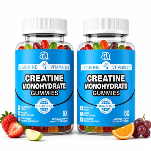 Image of Creatine Gummies for Women & Men - Creatine Monohydrate Gummies Tasty Chewable Supplement, Muscle Support & Energy Boost (Pack of 2)