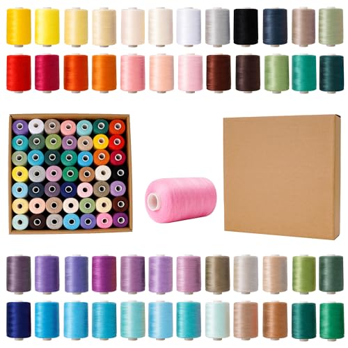 Windman 49色 ミシン糸 セット 60番 1000ヤード巻 大容量 たっぷり使える 普通地用 家庭ミシン用糸 手縫い糸