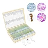 120 Microscope Slides with Specimens, Prepared Microscope Slides, Glass Prepared Slides for Microscope Accessories,Biological Science Kit，for All Types of Microscopes