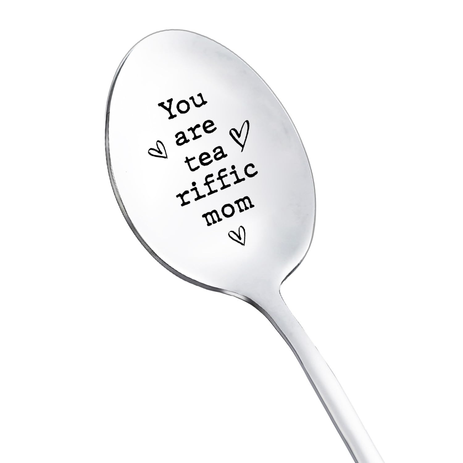 Mom Mother Christmas Birthday Gifts from Daughter Son Tea Spoon Gift for Mom Mother Tea Lovers Gifts for Mama Mommy You Are Tea Riffic Mom Spoon for Mom Mum Stainless Steel Tea Spoons