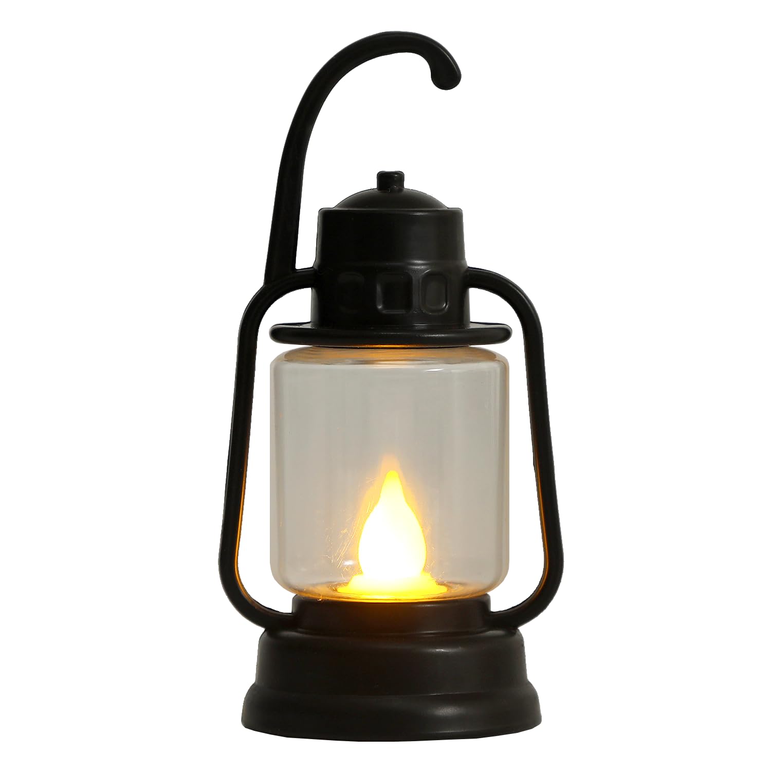 Lot de 12 lanternes rétro à LED de 15,2 cm - Lanternes décoratives à suspendre pour décoration de mariage, Halloween, Noël et diverses fêtes (noir, taille L)