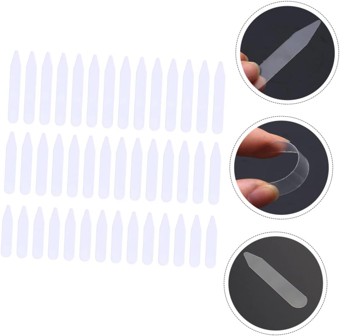 300pcs Shirt Collar Support Stays Pet Material for Crisp and Sharp Look for Men Dress Shirts and Blouses