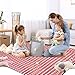 RealPero Extra Large Picnic Blanket Waterproof Camping Mat Rug with PU Carrier Soft Lightweight Portable Outdoor Mat for Travel Lawn Camping on Grass Sand-Proof Beach Red White Plaid