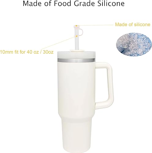 Miniatura 2 de 4 tapas de popote para Stanley cubierta de paja de 40 onzas, 30 onzas, 0.394 in, silicona de grado alimenticio, accesorios para copas Stanley lindas