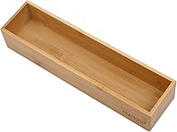 Vista 19 de Organizador de cajones de bambú, organizador de utensilios de cocina, bandeja de cubiertos, suministros de escritorio de oficina y accesorios, 15 x