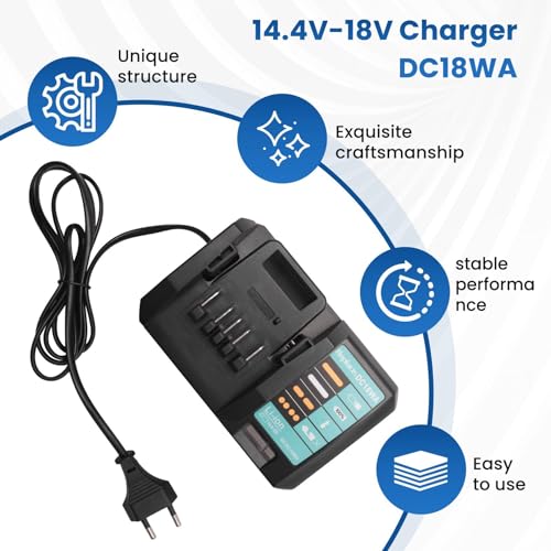Double chargeur DC18WA haute durabilité pour accumulateur BL1815G - 6