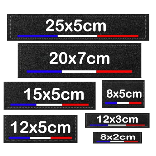 Patch Drapeau Français Personnalisé Imprimé – Écusson Nom Non Brodé – Auto-agrippant, Thermocollant ou à Coudre – Plusieurs Tailles (8x2cm)