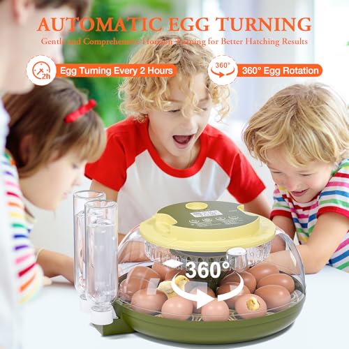 Egg Incubator for Hatching Eggs,Automatic Egg Turning and Humidity Control,Incubators for Chicken, Ducks, Goose, Pigeon, Quail, Parrot Incubator for Farm, Lab, Science Classroom, Home -18 Egg Capacity - Image 3
