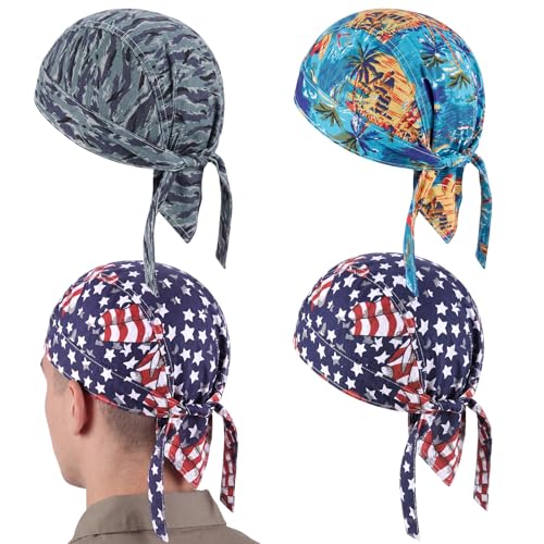 Image of Hercicy 3 Pcs Welding Doo Rag Welding Cap Flame Resistant Cotton Protective Welders Hat for Men Women's Welders Caps Mesh Inside Liner for Caps Electrician Gas Station (Camouflage)